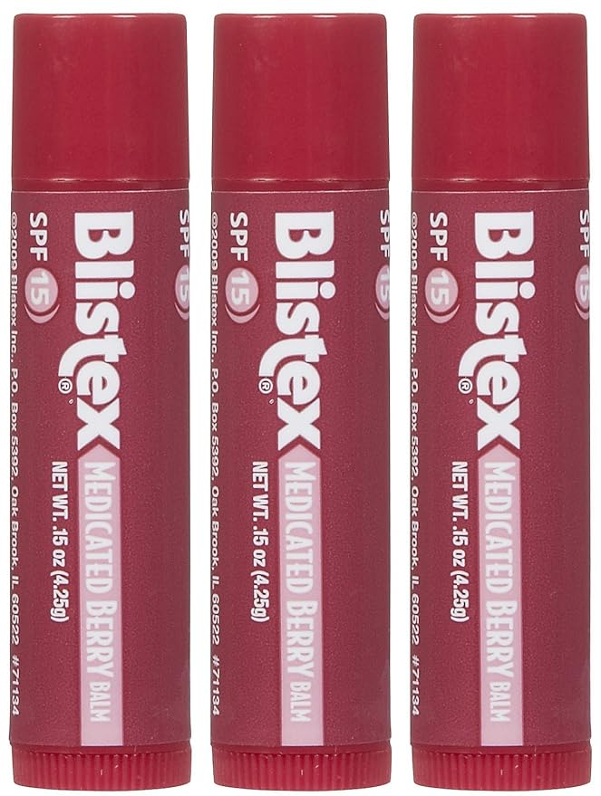 Blistex Medicated Berry Lip Balm, 3