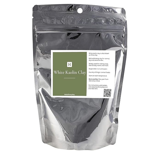 HalalEveryday White Kaolin Clay Powder | 2 pound | Cosmetic Grade | 100% Natural | DIY Facial Mask for Spa | Cleans & Detoxifies Skin | Evens out Skin Tone | Soap Making & Bath Bombs