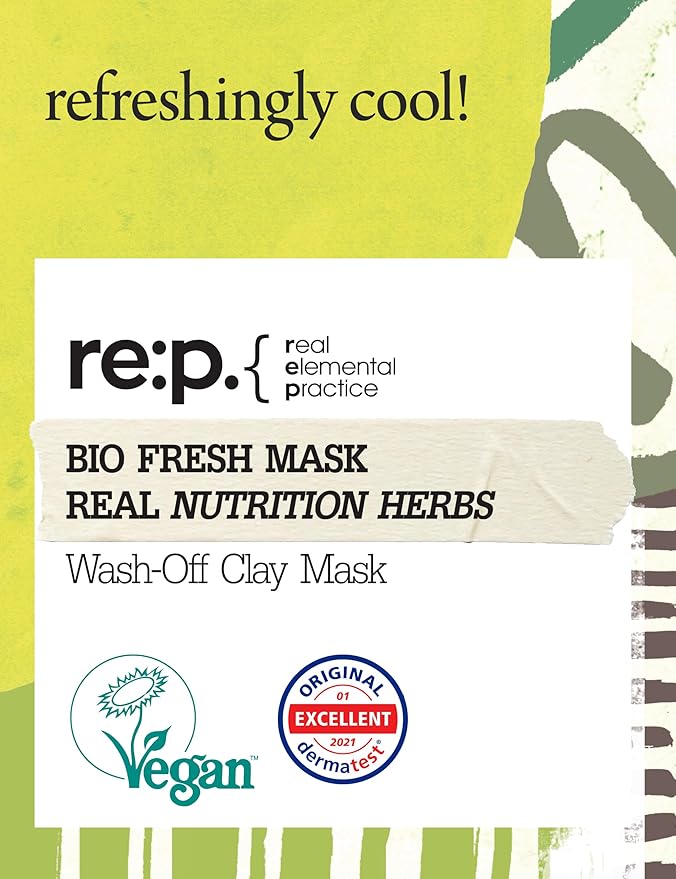 RE:P BIO FRESH MASK with REAL Nutrition HERBS 4.58 Fl Oz (130g) - 100% Vegan, Cruelty-free - Natural nourishing peel off mask with Real Peppermint + Real Rosemary – Korean Skin Care
