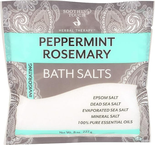 Soothing Touch Bath Salts Pouch, Peppermint Rosemary, 8 Ounce