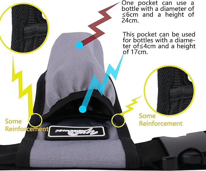 Massage Bottle Holster -2 Adjustable Massage Oil Bottle Pack (Grey, 1 Bottle)