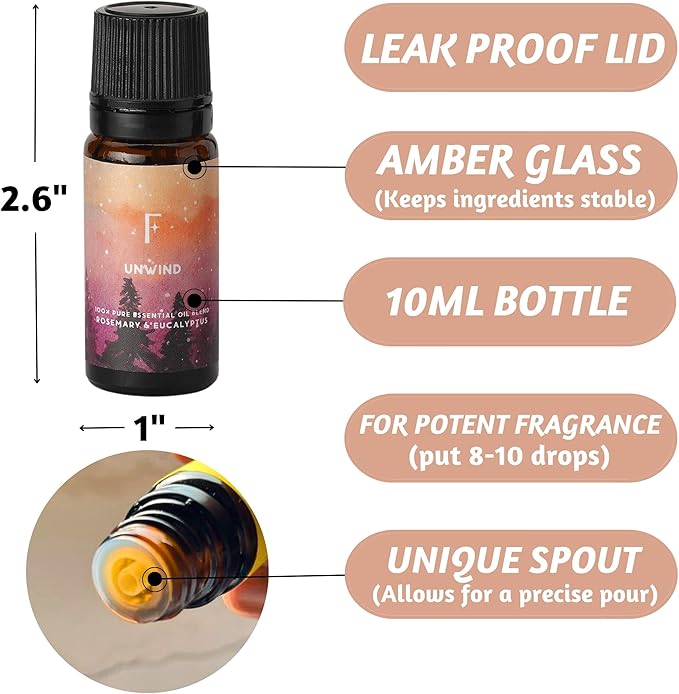 Folkulture Essential Oils for Diffuser Oil | Set of 3 Fragrance Oil Diffuser Oils Scents for Home | Fragrant Oils for Diffusers for Mother's Day Gifts - Rosemary, Eucalyptus, Lavender