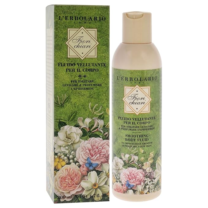 LErbolario Fiorichiari Smoothing Body Fluid, 6.6 oz - Body Lotion - With Extracts of White Lily - Floral Fruity Scent - Moisturizing - Cruelty-Free