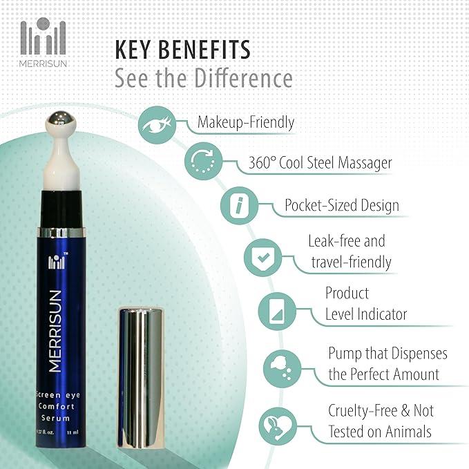 Screen Eye Comfort Serum – Hydrating & Revitalizing Serum for Screen-Weary Eyes, Puffiness & Dark Circles – Enriched with Antioxidants for a Refreshed, Smoother Look