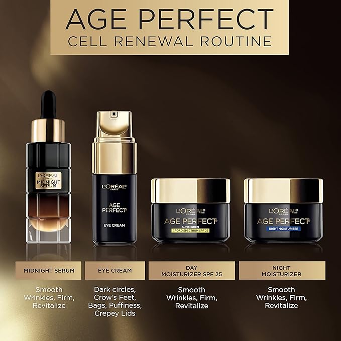L'Oreal Paris Age Perfect Anti-Aging Under Eye Cream, Vitamin E, Antioxidants, Reduces Dark Circles, Puffiness, Age Perfect Cell Renewal, sensitive skin, Dermatologist Tested, Paraben Free, 1.7 fl oz