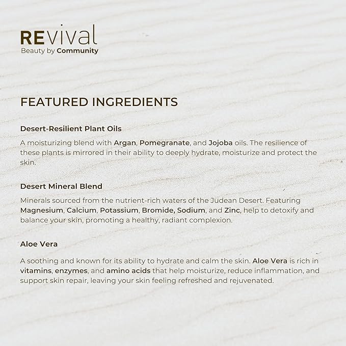 REvival Smoothing Body Milk With Deadsea Minerals & Jojoba Oil - Enriched with Desert Oils | Moisturizing & Smoothing - 250 ml