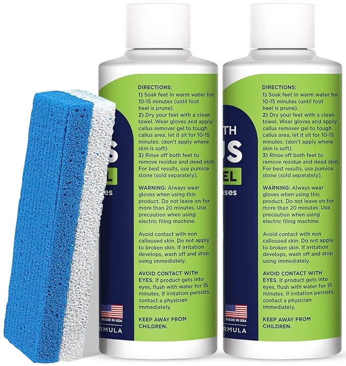 Citrus Detox Foot Soak with Epsom Salts for Foot Callus, Immune Boost, Damaged Toenail, Athletes Foot, Pedicure Callus Remover for Feet with Extra Strength Gel & Foot Pumice Stone Set