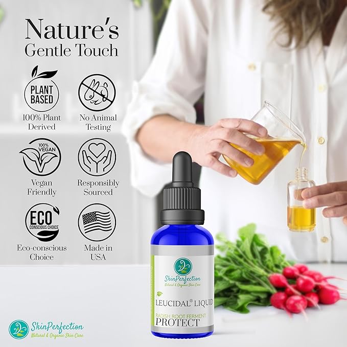 Skin Perfection Leucidal® Liquid Radish Root Natural Alternative to Synthetic Preservatives for Hyaluronic Acid Serums, DIY Lotion Making, Skin Care, Cosmetics, Beauty Lines (0.5 ounces)