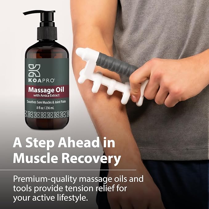 KOAPRO Arnica Sore Muscle Massage Oil for Massage Therapy - Anti-Cellulite Skin Therapy Oil with Chamomile, Lavender, Peppermint to Soothe Tired Muscles & Joint Pain, Deep Tissue Extract 3 Pack