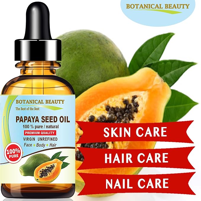 Botanical Beauty PAPAYA SEED OIL WILD GROWTH 100% Pure Natural Virgin Unrefined Undiluted Cold Pressed Carrier Oil for Face, Skin, Hair, Lip, Nails 1 Fl. oz. - 30 ml