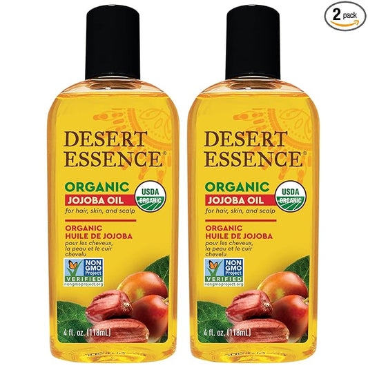 Desert Essence Organic Jojoba Oil -- 4 fl oz (Pack of 2)