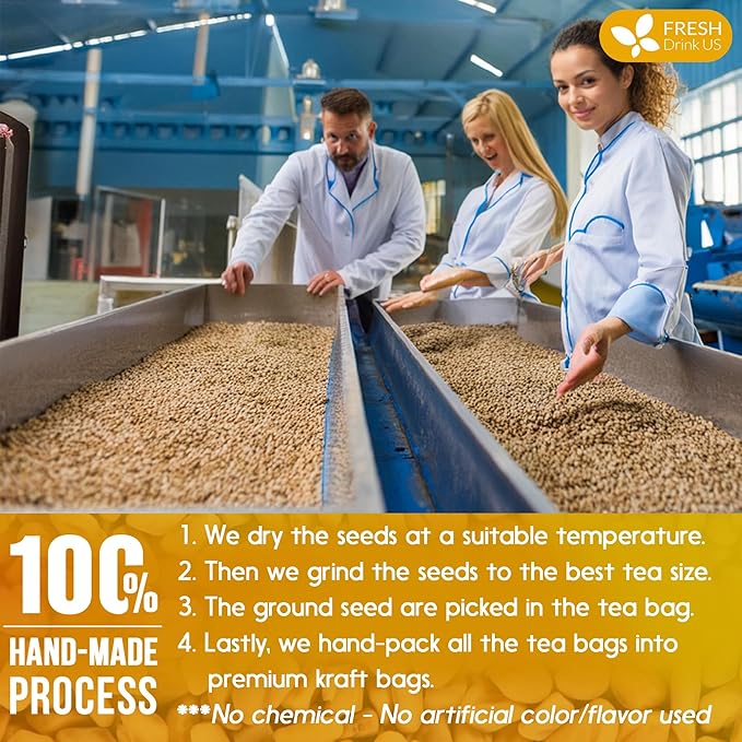 FreshDrinkUS, Premium 30 Fenugreek Tea Bags, 100% Natural & Pure from Fenugreek. Fenugreek Herbal Tea. Made with Natural Material Tea Bags. No Sugar, No Caffeine, No Gluten, Vegan.