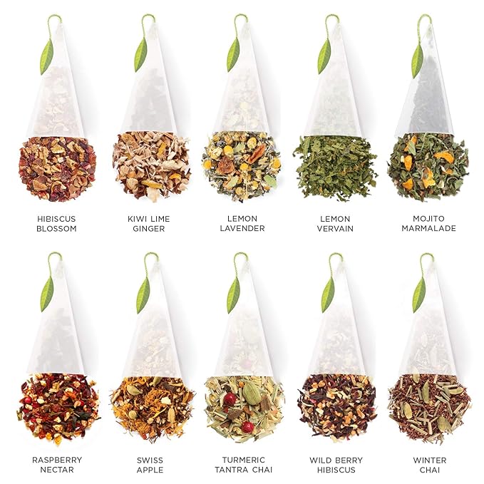 Tea Forte Tea Chests with 40 Handcrafted Pyramid Tea Infusers (Herbal Tea)