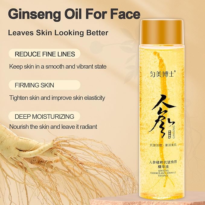 SUNDEER Ginseng Extract Liquid，Ginseng Polypeptide Anti-Ageing Essence，Ginseng Extract Anti-Wrinkle Original Serum Oil，Korean Red Ginseng Serum for Reduce Fine Lines, Moisturizing (2 Bottle)