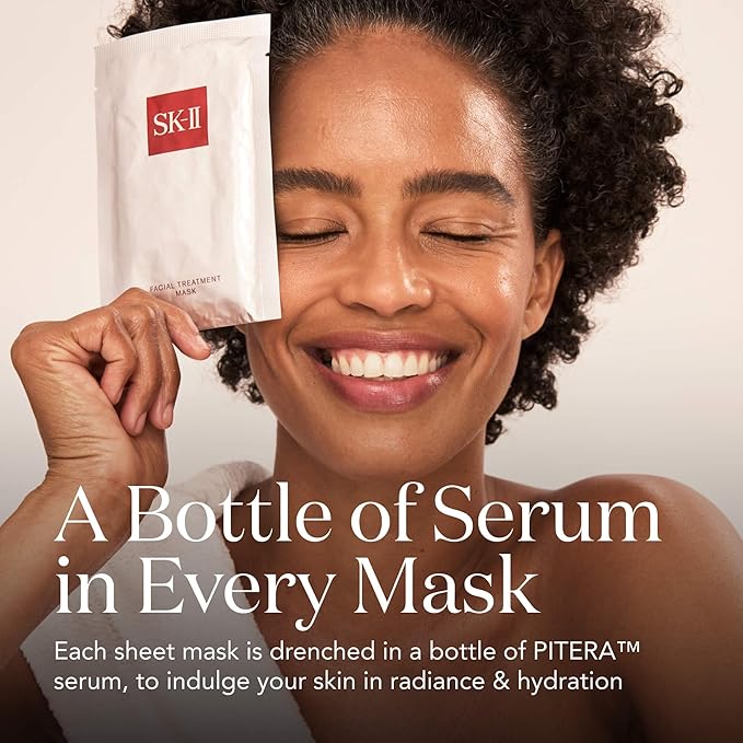 SK-II Facial Masks - Brightening Face Mask Sheets to Help Improve Tone, Texture & Radiance - Anti-Aging Treatment for Replenished Moisture & Visibly Healthier Skin (6 Count)