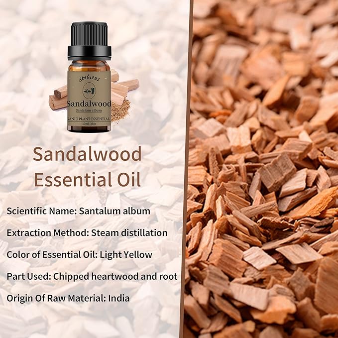 yethious Lavender Vanilla Sandalwood Essential Oil 100% Pure Organic Lavender Oil Essential Oil for Diffuser & Aromatherapy, Skin, Massage