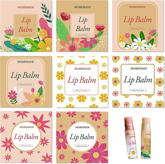 CRASPIRE Lip Balm Labels 80pcs Homemade Yellow）