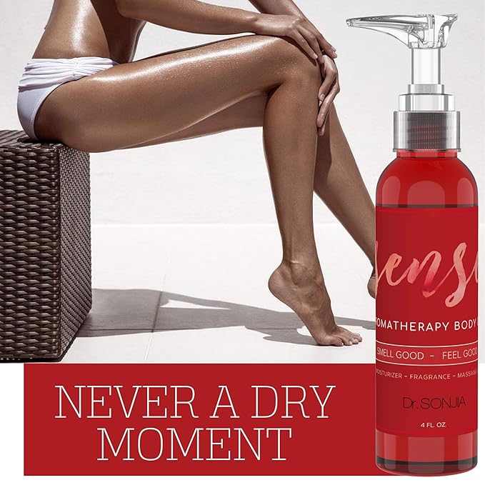 Sense Relaxing Organic Body Oil | Every Day Use Massage Oil, Aroma Therapy, Natural Skin Moisturizer |100% Hypoallergenic | Made in The USA