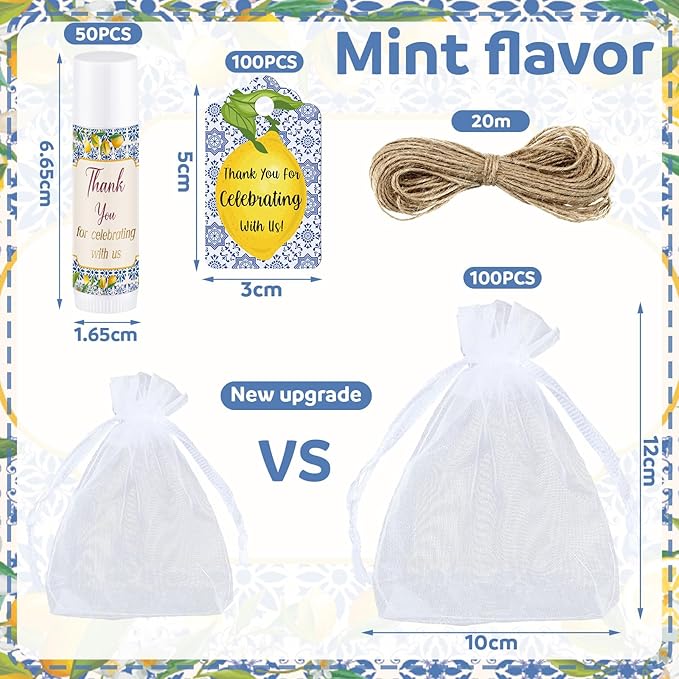 Demissle 50 Pcs Baby Shower Lip (Lemon)