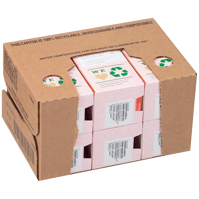 Bigelow Orange & Spice Herbal Tea 28-Count Boxes (Pack of 6) Caffeine-Free Soothing Herbal Tea Sweetly Citrus-y Tea with an Herbal Twist in Foil-Wrapped Bags