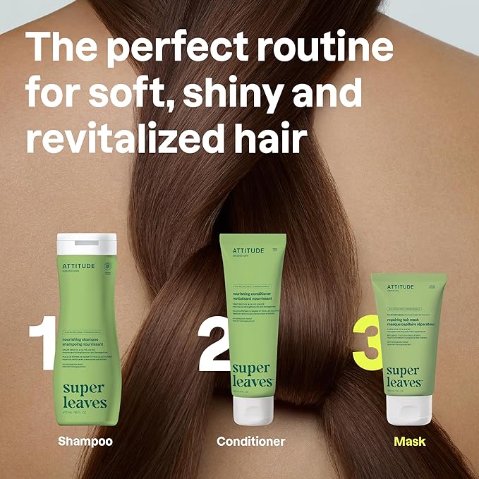 ATTITUDE Repairing Hair Mask, Nourishes and Improves Hair's Appearance, Fabulous Oils Blend, Abyssinian Oil, Argan Oil, Shea Butter, Vegan Hair Care, Pink Argan, 5 Fl Oz
