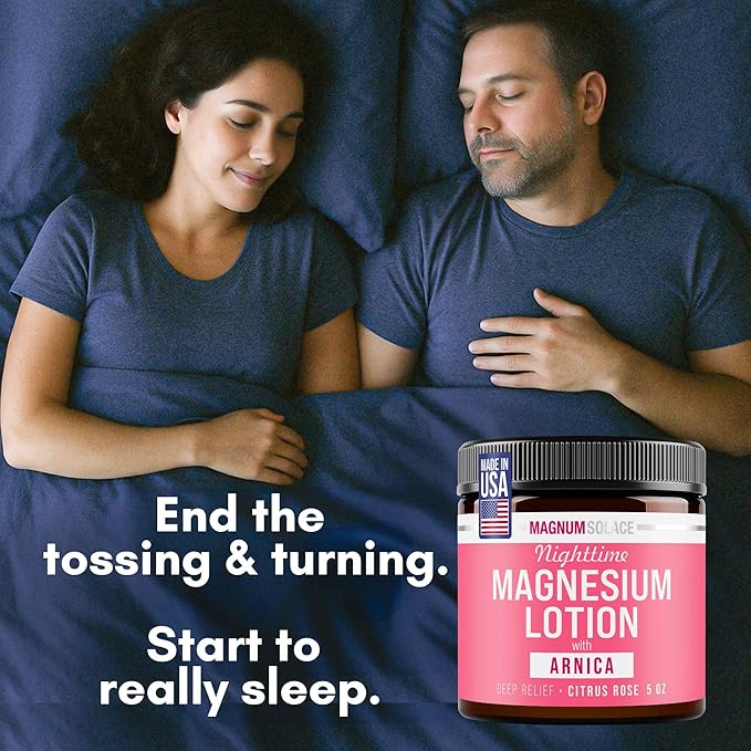 Nighttime Magnesium Lotion with Arnica – Soothing Relief & Relaxation, Highly Concentrated Magnesium for Muscles & Joints – Apply to Legs or Feet Before Bed – Skin-Friendly