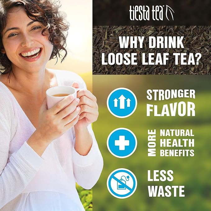 Tiesta Tea - Lemon Ginger Turmeric | Loose Leaf | Lemon Ginger Herbal Tea | Premium Blend | Non Caffeinated Herbal | Make Hot or Iced Brews Up to 25 Cups | 2.5 Ounce Resealable Pouch