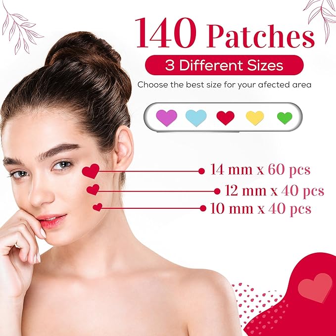 My Beauty Spot Pimple Patches Cute Acne Patches For Face (140 Patches) with Hydrocolloid, Tea Tree Extract & Salicylic Acid, Colorful Fun Designs - Pimple Patches for Face Acne Spot Treatment
