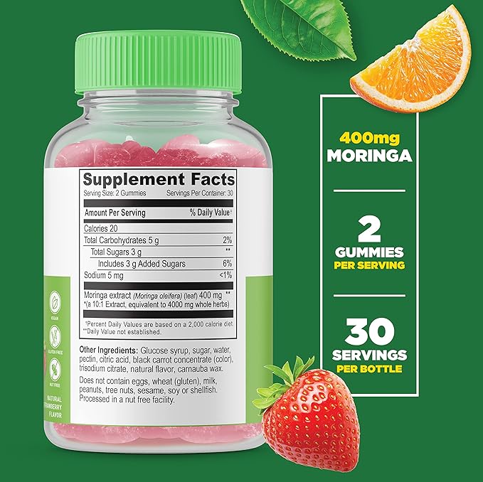 Lifeable Collagen & Biotin + Moringa Leaf, Gummies Bundle - Great Tasting, Vitamin Supplement, Gluten Free, GMO Free, Chewable Gummy