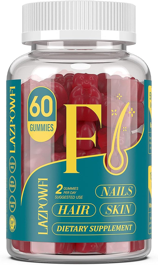 Biotin Gummies for Hair, Skin and Nails - Hair Vitamins for Men & Women, 10,000mcg Max Strength Vitamin B7 for Hair Growth and Stronger Nails,60 Counts - Cranberry Falvor-66