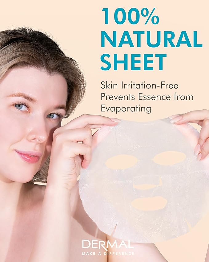 DERMAL Seaweed Collagen Essence Full Face Facial Mask Sheet 23g, single pack
