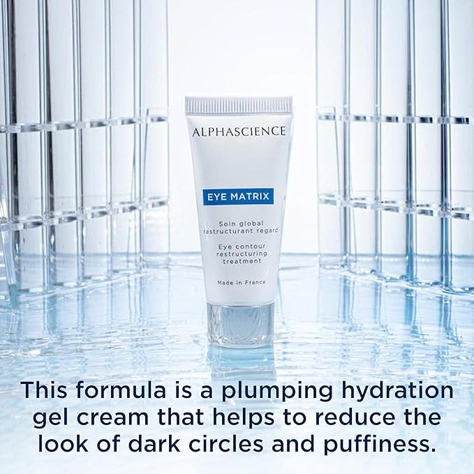 ALPHASCIENCE Eye Matrix - Eye Treatment Gel - Hydrating & Smoothing - Rich Formula for Dark Circles, Puffiness, Wrinkles & Fine Lines - Fragrance & Preservative-Free - 15 ml / 0.50 fl. oz.