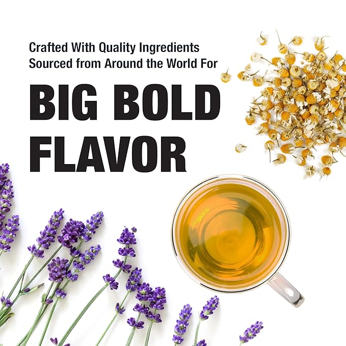 Tiesta Tea - Lavender Chamomile Herbal Tea | Loose Leaf | Calming Blend with Chamomile and Lavender | Caffeine-Free Herbal | Great for Hot or Iced Brews | Resealable Bulk Pouch, 200 Cups | 8 Ounce