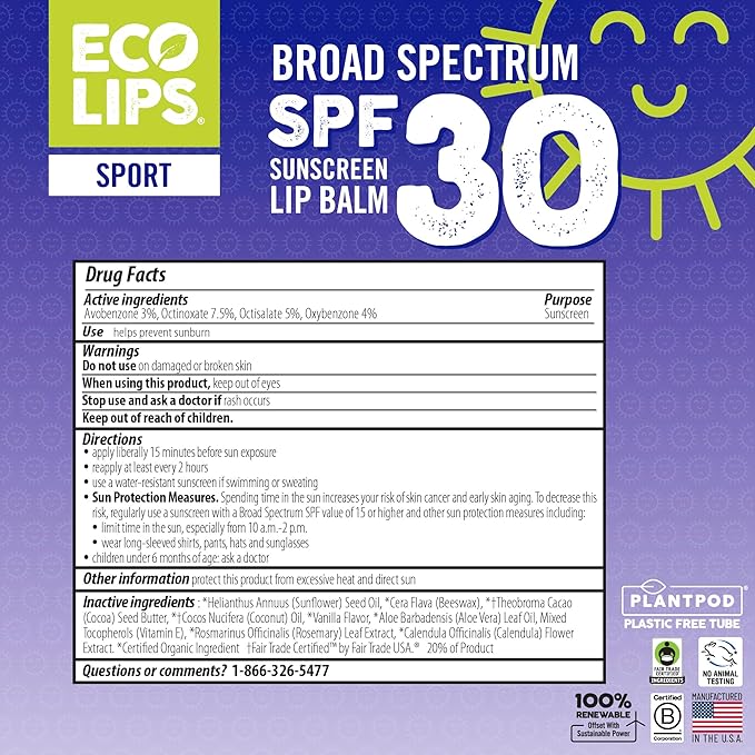 Eco Lips Classic Sport Broad Spectrum Vanilla