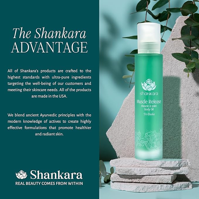 Shankara Body Warming Massage Oil - Muscle Release Oil - with Arnica, Boswellia, Lavender, Turmeric, Aloe Vera & Sweet Birch (100 ml)