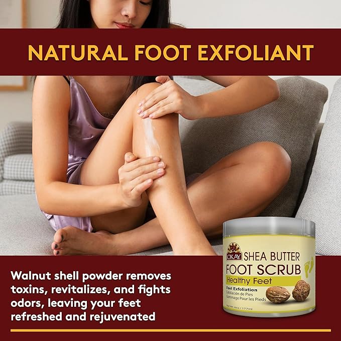 OKAY **ALL NATURAL** Shea Butter Foot Scrub 6oz / 177ml