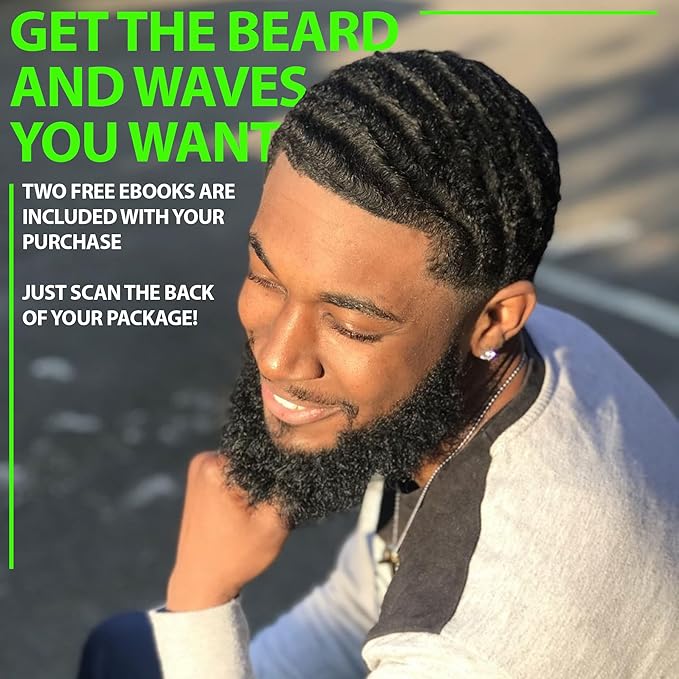 GROW First Cut Boar Bristle Beard & Wave Brush for Men 360 - Beard/Hair Growth Follicle Stimulator - Exfoliate - Detangle - Moisturize - Improve Circulation & Blood Flow (USA)