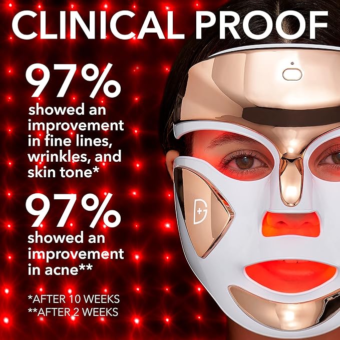 Dr. Dennis Gross DRx SpectraLite FaceWare Pro – LED Face Mask for Anti-Aging, Acne Treatment, and Skin Rejuvenation with Dual Red & Blue Light Therapy