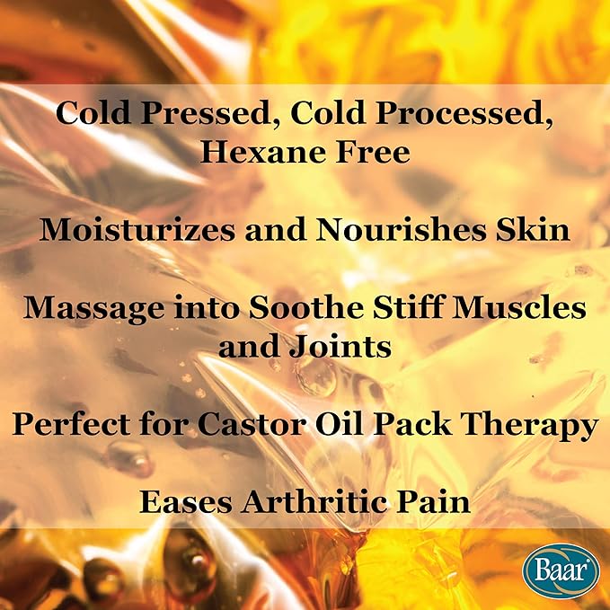 Baar Cold-Pressed, Cold-Processed, Hexane Free Castor Oil, 16 Ounces