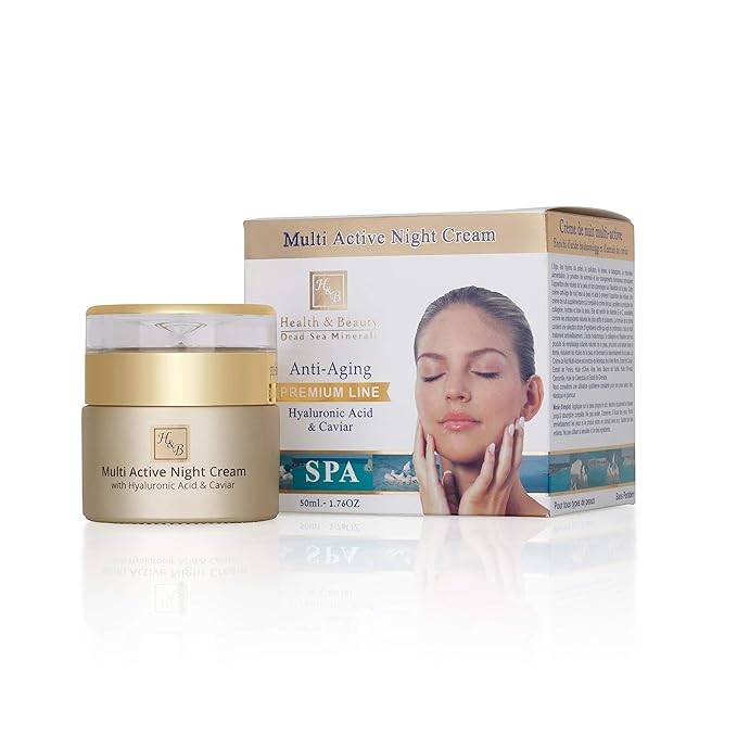 H&B Multi-Active Night Cream Anti-Aging Face Moisturizer for Women Hyaluronic Acid Caviar Extract