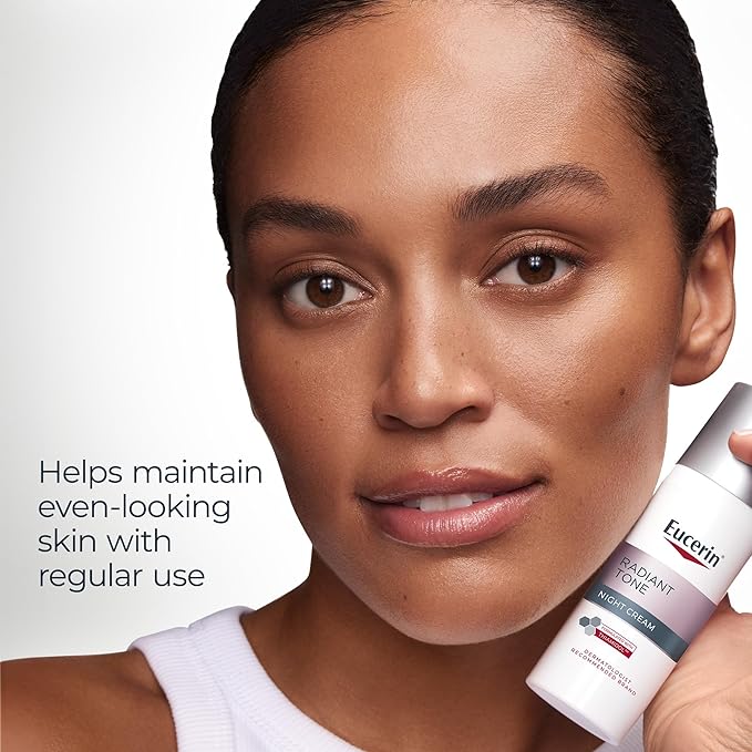 Eucerin Radiant Tone Night Cream, Dark Spot Corrector for Face with Thiamidol, Helps Visibly Reduce the Look of Persistent Dark Spots, 1.7 Oz Bottle