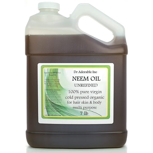 Dr Adorable - 7 lb - Neem Oil - Unrefined 100% Pure Natural Organic Cold Pressed