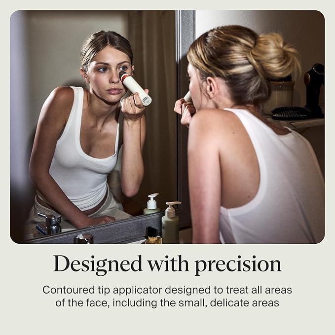 Therabody TheraFace Depuffing Wand – Cold and heat skincare treatment to depuff and glow; beauty wand, face roller and eye massager for dark circles and radiant skin, White