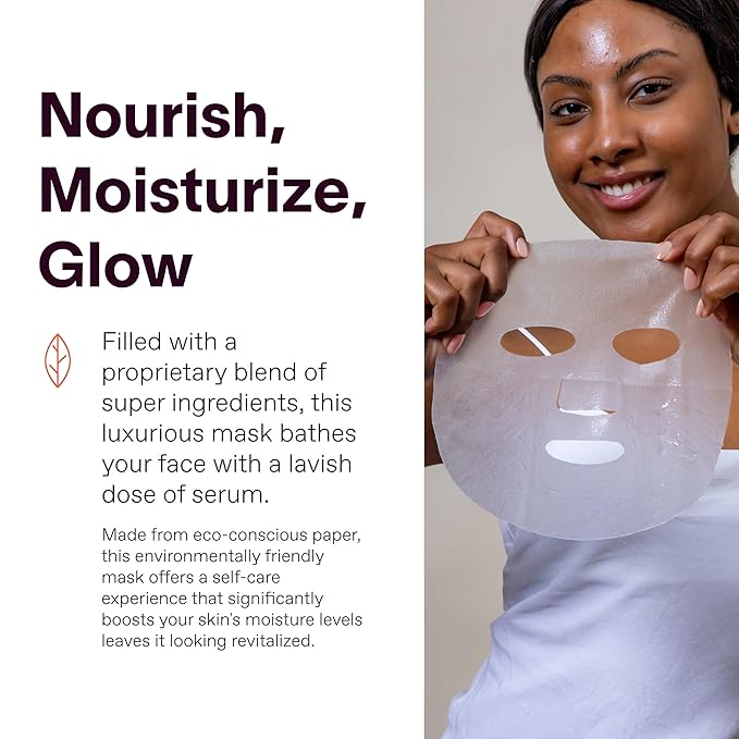 Solawave Hydrating Sheet Mask, Anti Aging Face Mask with Niacinamide, Hydrating Face Mask with Hyaluronic Acid, Moisturizing Face Masks (5 Pack)