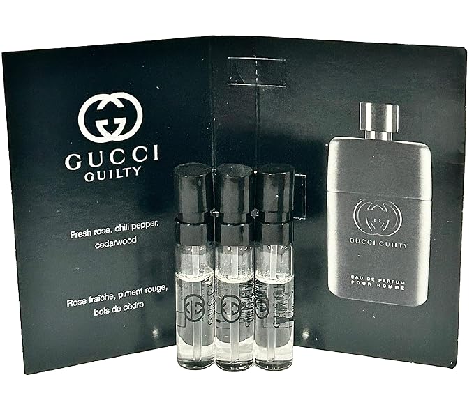 Gucci Guilty Sample Perfume MEN Guilty Guilty PARFUM Spray Pour Homme Size 1.5 ML / 0.05 (set of 3)