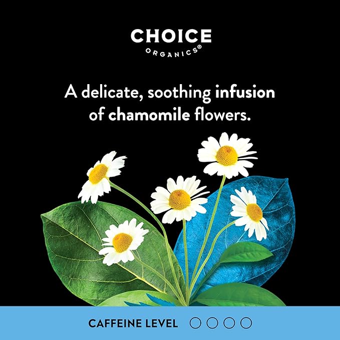 Choice Organics - Organic Chamomile Tea (6 Pack) - Compostable - Caffeine Free - 96 Organic Herbal Tea Bags