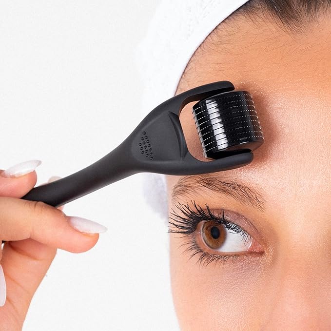 Derma Roller for Body, Hair and Sculp, 540 Titanium Microneedle Dermal Skincare, Microneedling Roller for Men and Women with Storage Case (0.25mm)