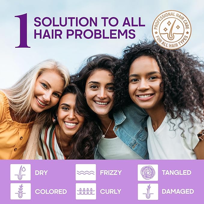 Hydrating Hair Serum for Frizzy and Damaged Hair - Keratin Hair Treatment for Dry Damaged Hair w/ Biotin, Castor Oil, Rosemary Oil, Hair Heat Protectant & Anti Frizz Hair Serum For Frizzy Hair, 5 Oz