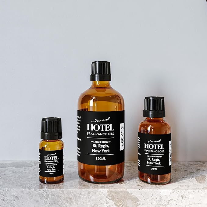 AirScent Hotel Diffuser Oil Inspired by The St. Regis Hotel Scent - Premium Fragrance Oil No. 1025 for Ultrasonic and Waterless Diffusers and Crafting - 120 mL, 4 fl oz Glass Bottle with Dropper