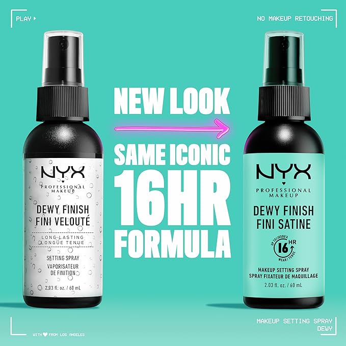 NYX PROFESSIONAL MAKEUP Makeup Setting Spray - Dewy Finish, Long-Lasting Face Mist for up to 16HR Wear, Vegan Formula